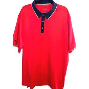 Adidas Mens 2XL ClimaCool Dri-Fit Reflective Pink Short Sleeve Polo Loose Fit